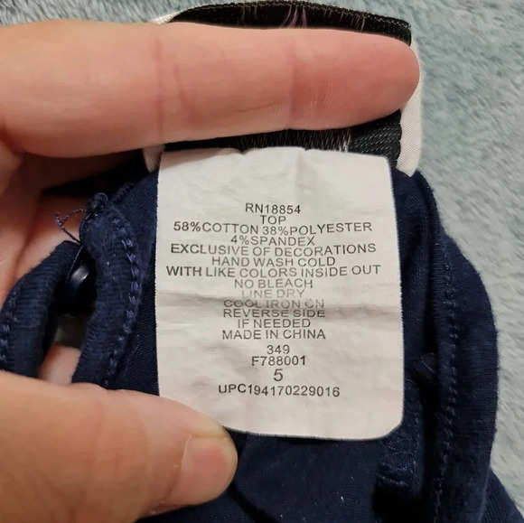 Rare Editions Girl's Owl Top Size 5 Blue - Picture 6 of 6